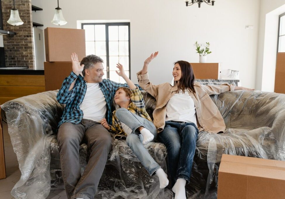 Family at new home